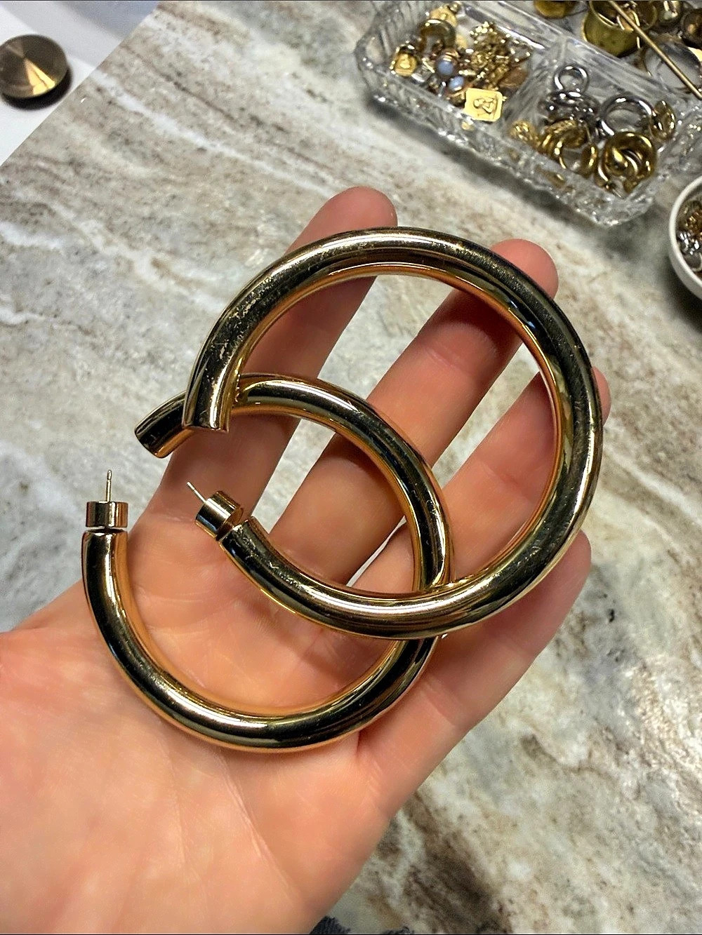 Jennifer fisher 2” gold Hoop Earrings Like New